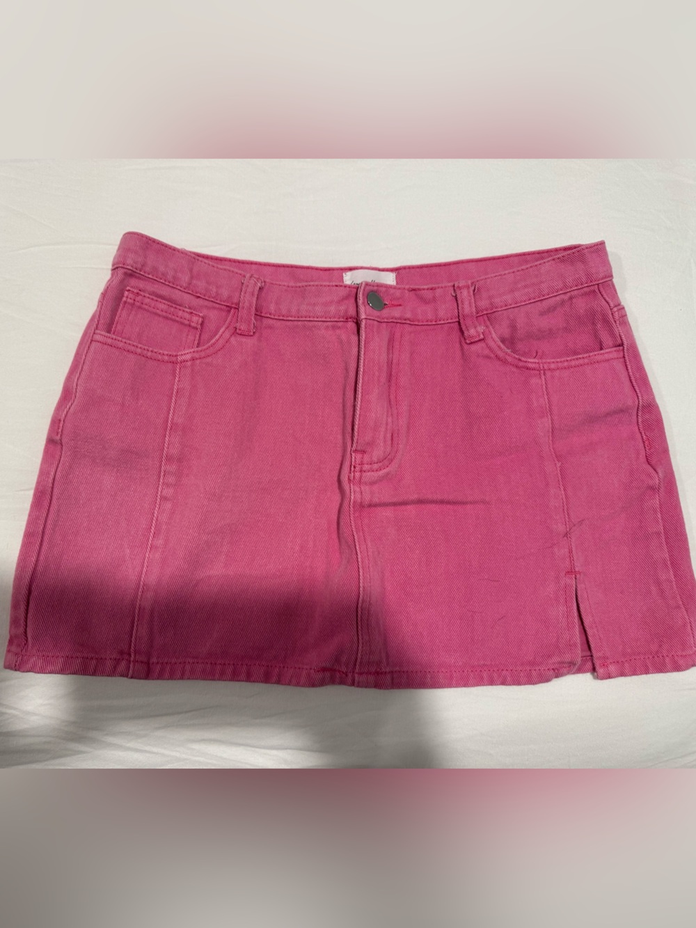 Women’s Pink Denim Skirt - Size Large